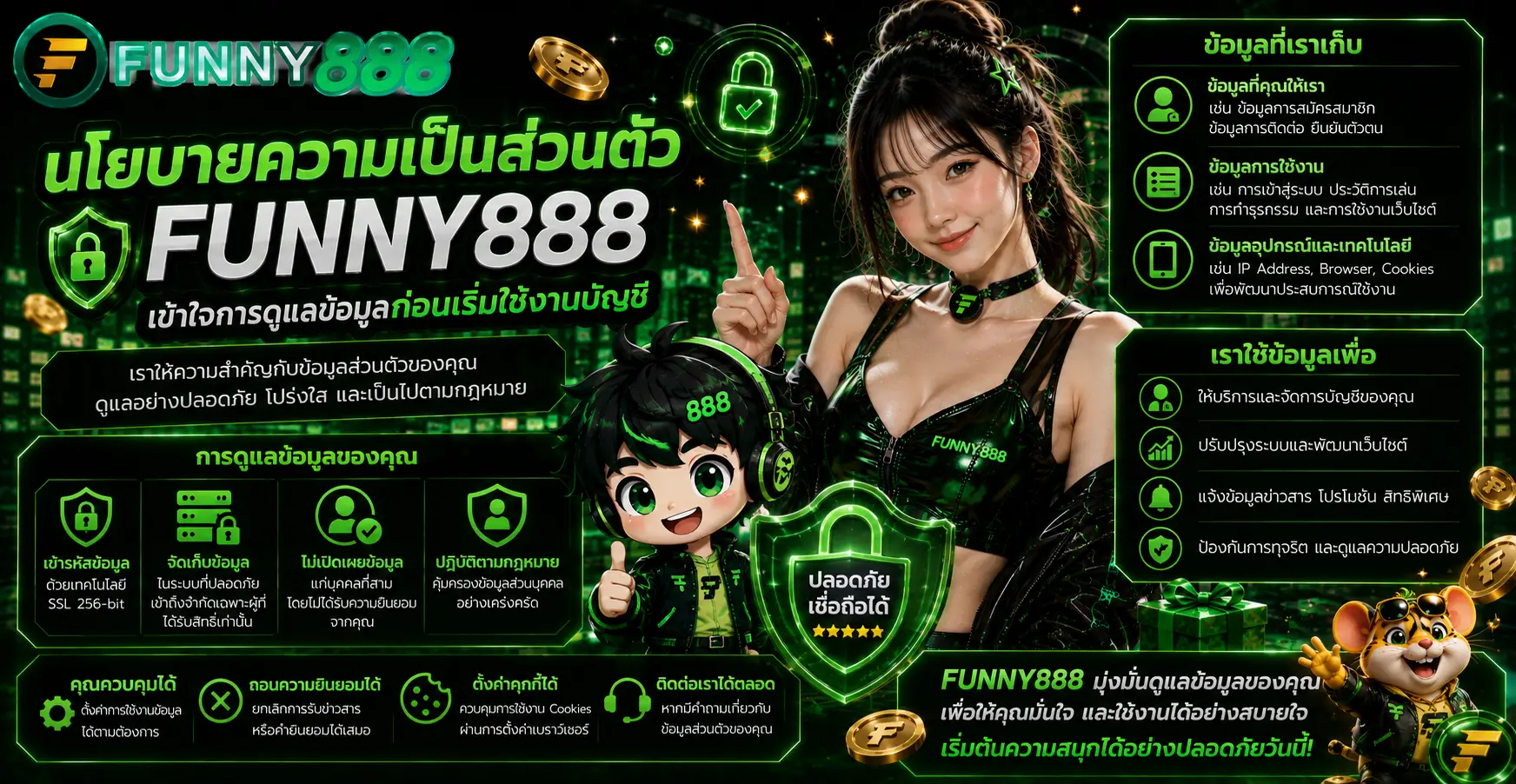นโยบายความเป็นส่วนตัว funny888 เข้าใจการดูแลข้อมูลก่อนเริ่มใช้งานบัญชี